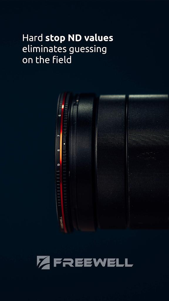 Freewell 82mm Threaded Hard Stop Variable ND Bright Stops Filter, Day, 6-9