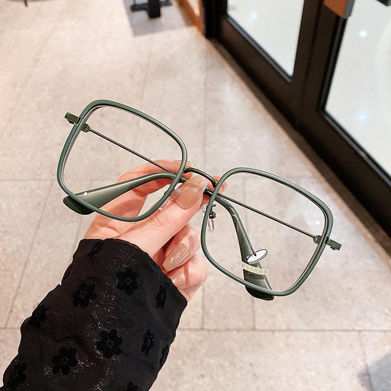 Luxury Brand Nude Pink Myopia Glasses Women Oversized Square Frame Blue Light Blocking 0 to -600 Diopters
