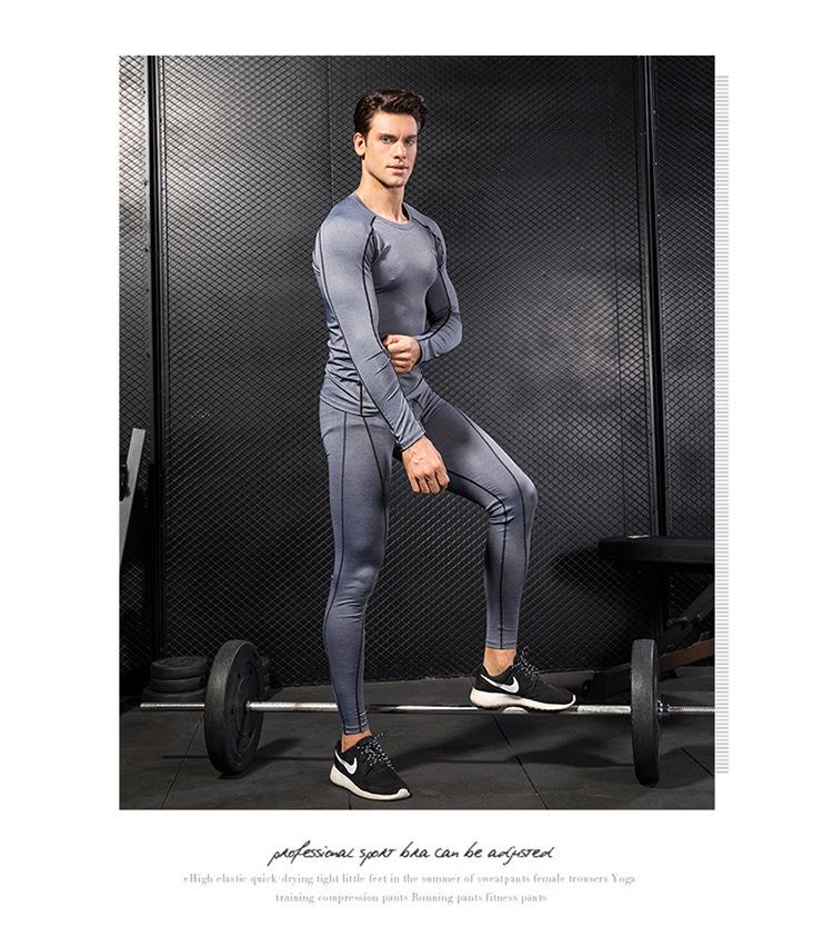 Men's PRO Quick-Dry Long Sleeve Sports Tights for Running, Training, and Basketball