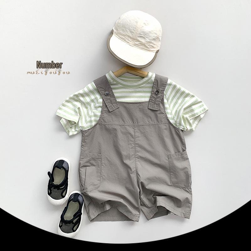 Summer Kids' Versatile Jumpsuit: Japanese-Style Boys' and Korean-Style Girls' Trendy Mid-Length Overalls