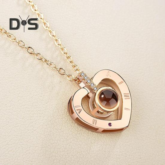 Picture Necklace Personalized Photo Projection Necklace Memorial Valentine's Day Birthday Gifts for Wife Girlfriend