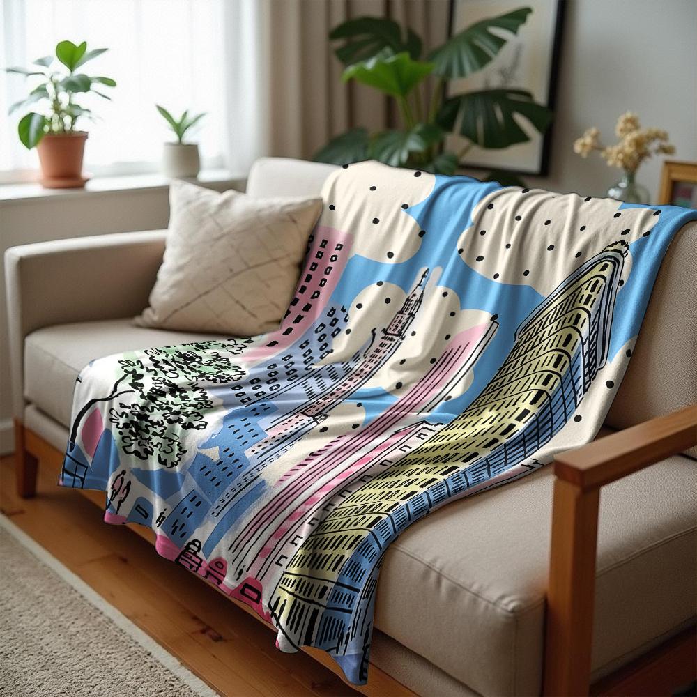 Circle Dot Orange Bat Anime Cartoon Flannel Blanket Soft Warm Throw for Bedroom Sofa Car Kids Holiday Gift
