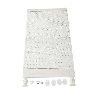 Portaoggetti Regolabile Aggiornato Salvaspazio Scomparto Ripiano per Raccolta Bianco 53-90cm
