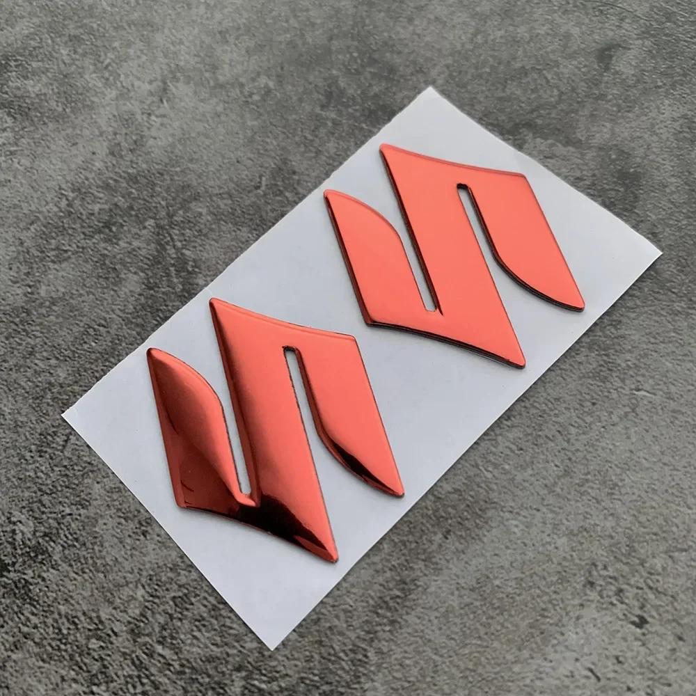 2pcs New Motorcycle Sticker 3D PVC for Suzuki Sticker S Logo 3D Tank Decal Logo Gold Emblem Waterproof Decor