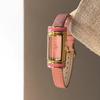 Vintage Slim Rectangle Quartz Watch for Women Elegant Leather Strap Small Bar Wristwatch Minimalist Luxury Daily Dress Ladies Watch