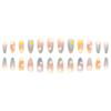 Colored Gradient Glitter Flower Glossy Tear-drop Press-On Nails 24 Pieces Resin Material Comfortable Fit