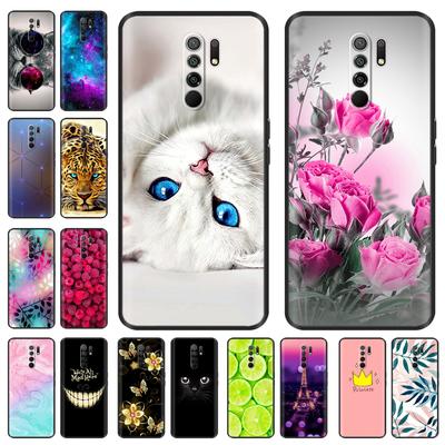 Szilikon tok Xiaomi Redmi 9-hez Redmi9 tok Hátlap Coque Funda Héj Puha Fekete TPU Aranyos Rajzfilm Telefon Táska Lökhárító Védő