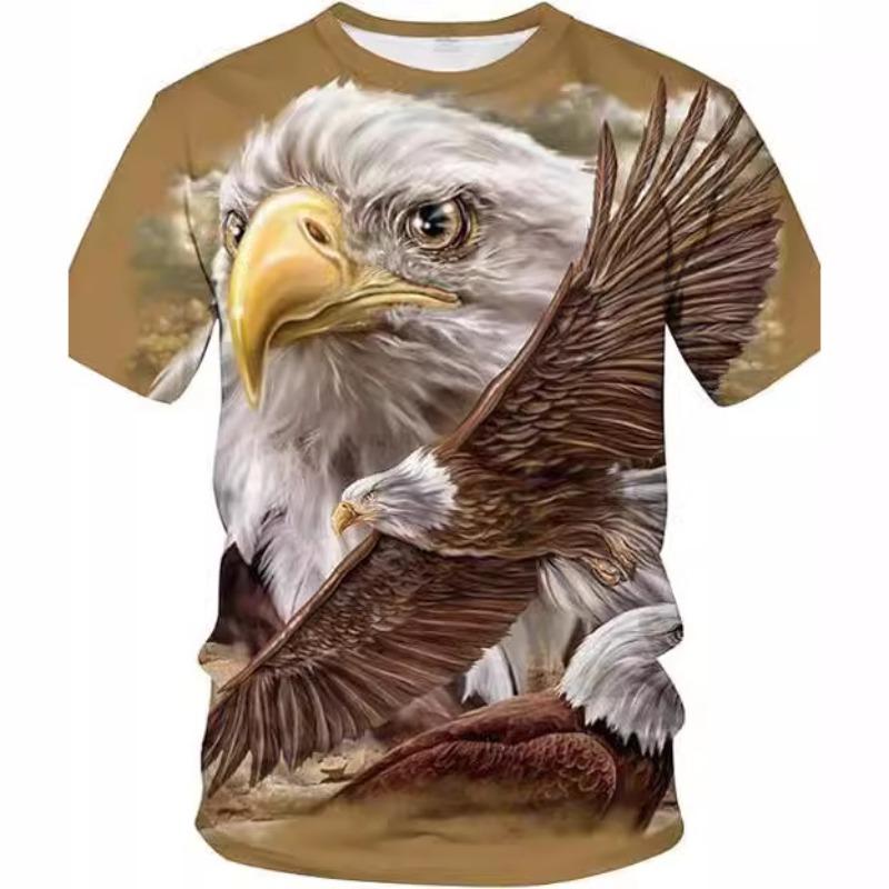 Summer Creative Mexican Eagle Hunting T-shirt Casual Fashion Versatile Comfortable Short Sleeved T-shirt