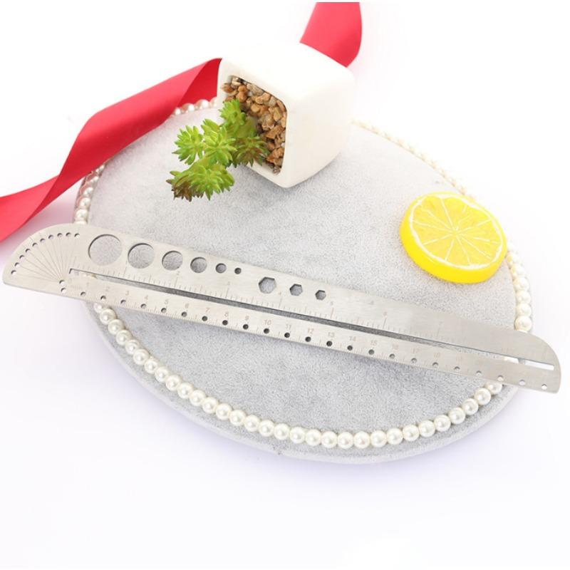 1pc Silver Multifunctional Stainless Steel Angle Protractor Ruler Degree Measuring Tool