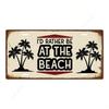 Beach Souvenir License Plate, Seaside Metal Sign 15x30cm