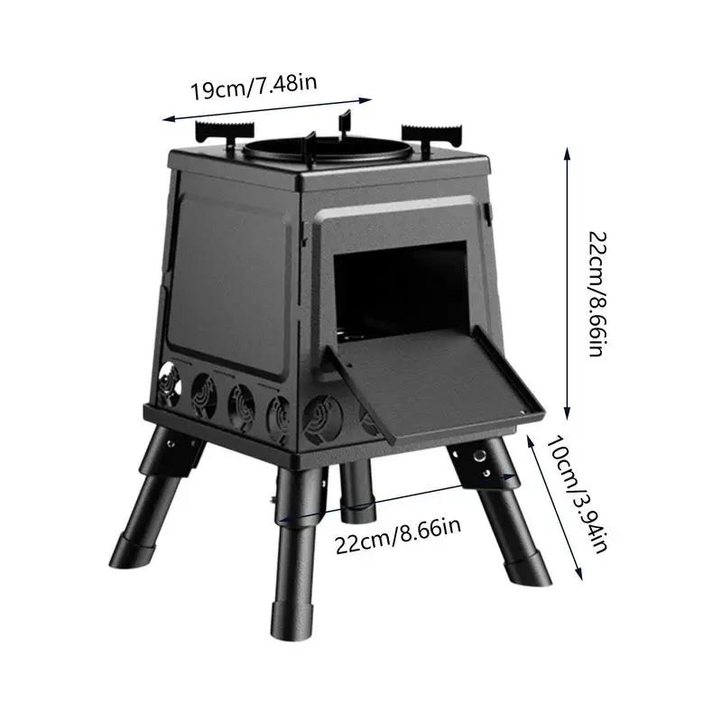 Camping Stove Foldable Camping Oven Wood Burning Stove Portable Wood Stove Camping Gadgets for Barbecue Boiling Water Cooking