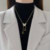 Titanium Steel Fritillary Butterfly Temperament Personality Minimalist Furnace Real Gold Necklace Female Collarbone Chain