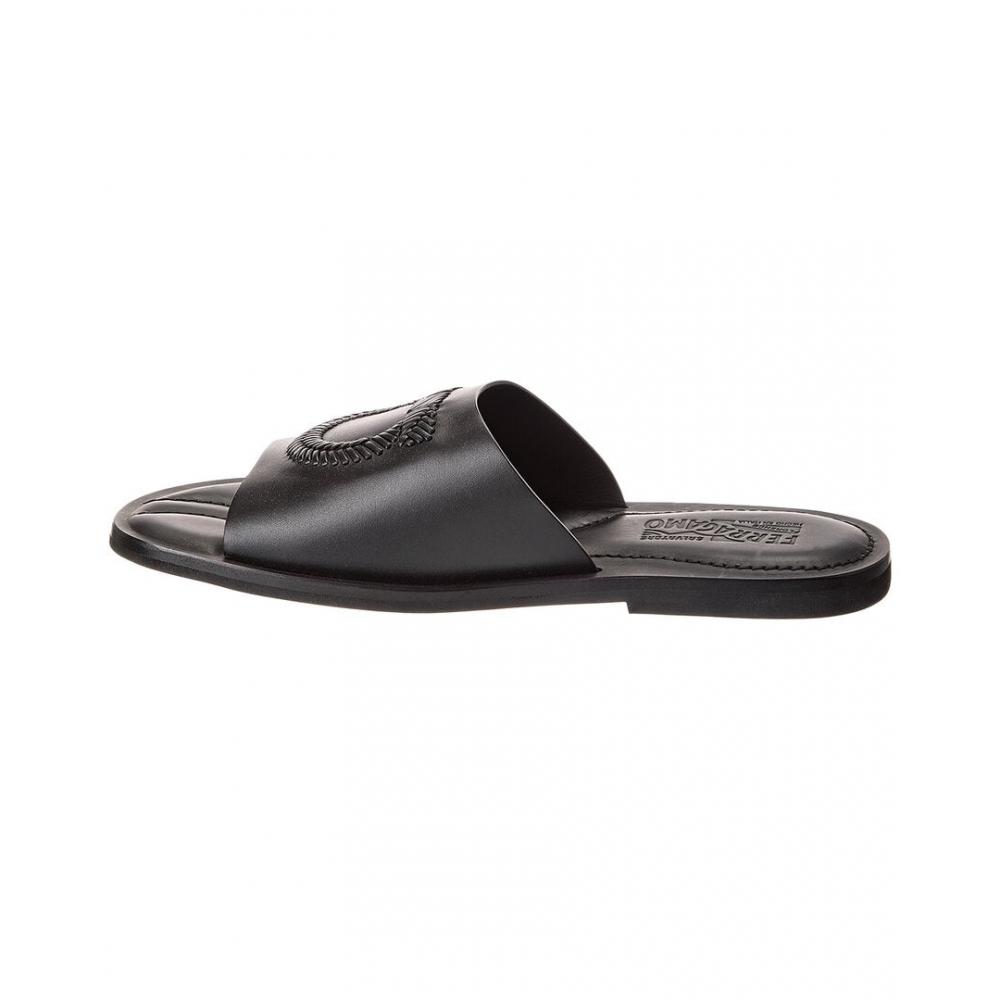 Salvatore Ferragamo Ferragamo Lionel Leather Slide Black