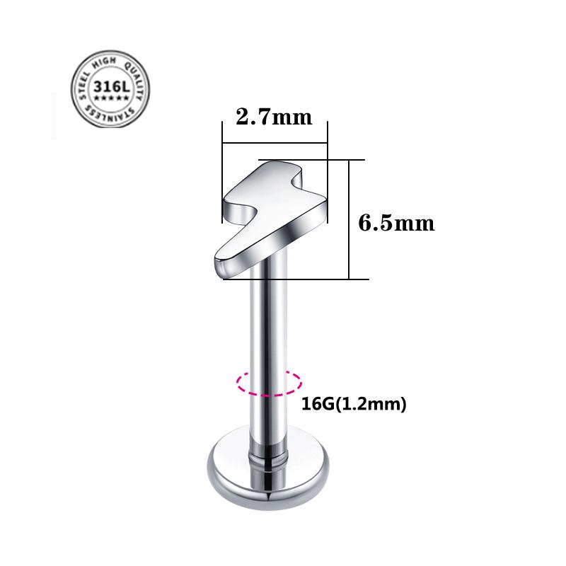 VOJO 16G Flat Back Tiny Stud Earrings Internally Threaded Tragus Helix Cartilage Piercing Zircon for Women