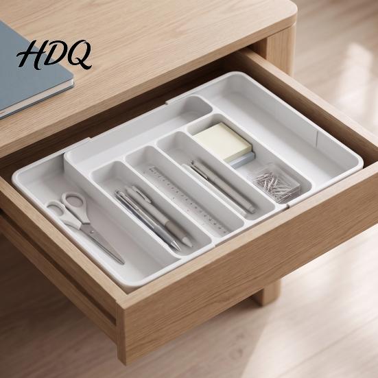 Adjustable Cutlery Tray Plastic Drawer Organizer Tray Kitchen Utensils Storage Box for Restaurant Tableware Flatware Multi-Use Bedroom Bathroom And