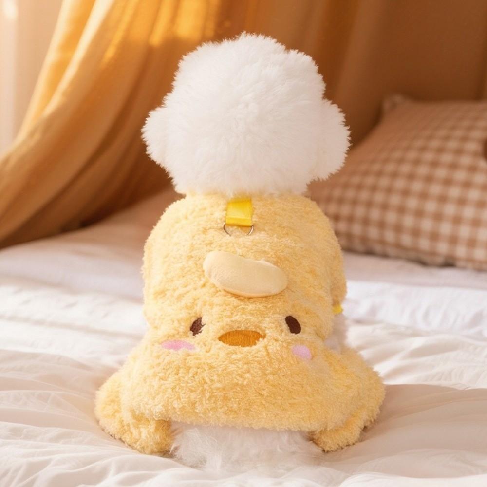 Warm Dog Plush Jumpsuit Cozy Cartoon Four Legged Plush Coat Soft Fleece Animal Pattern Dog Cotton Jacket Autumn Winter