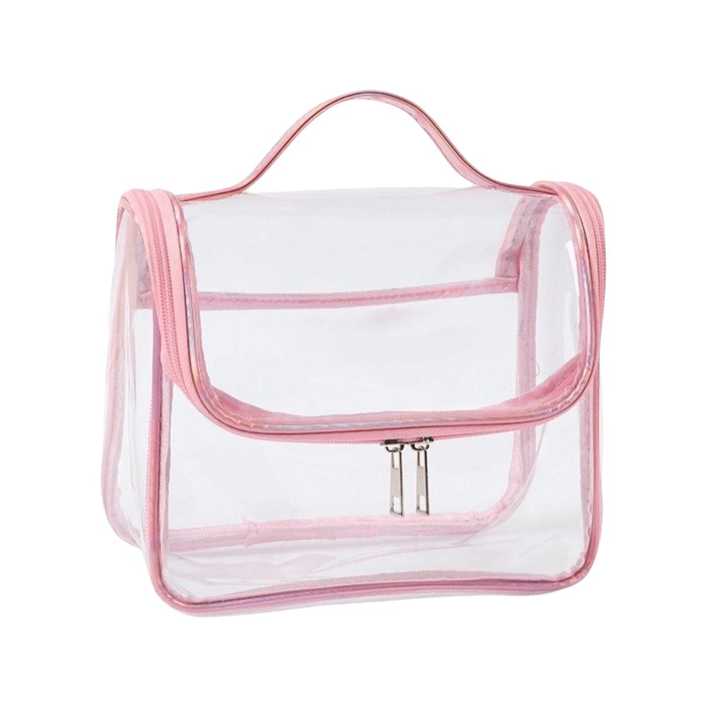 Large Capacity Travel Toiletry Bag Transparent Multi-function Clear Handbag Waterproof PVC Makeup Cosmetics Bag Travel Use