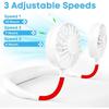 Mini Portable Neck Fan, Hands-free, USB Rechargeable, 3 Adjustable Speeds, 360-degree Free Rotation, Ha417