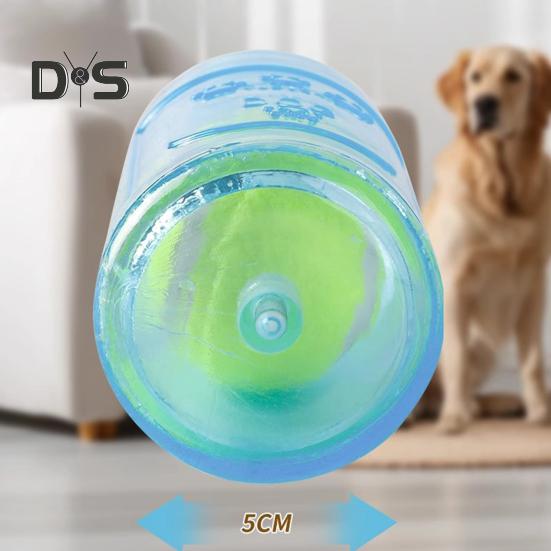 Water Bottle Dog Toy Squeaky Dog Chew Toys for Aggressive Chewers Interactive Plastic Water Bottle with Tennis Ball for Dogs