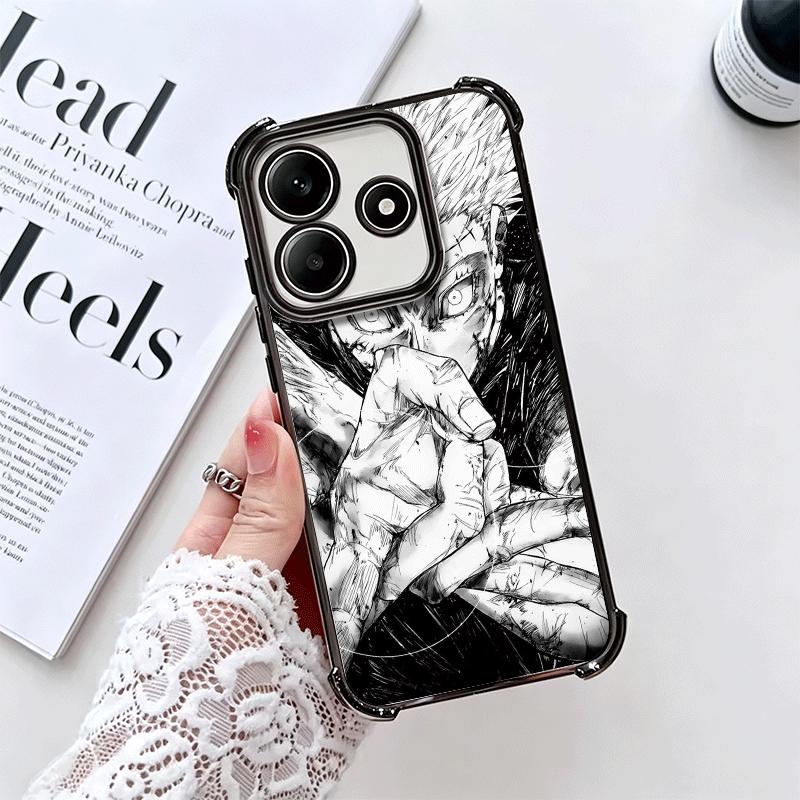 Anime Gojo Satoru JUJUSU Plating Phone Case For Xiaomi Redmi Note 14 15 Pro Plus 13 12 11 11S 11T 10 9S 9 5G Anti-Fall Airabag C