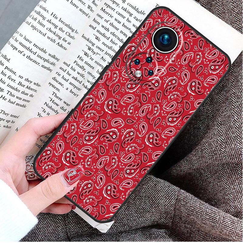 Red Bandana Paisley Case For Honor Magic 5 6 7 8 Pro Honor Win RT X9d X9c X9b X9a X8c X8b 50 70 90 400 200 Lite
