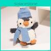 Penguin Scarf Hat Plush Toy Cartoon Stuffed Doll Animal Bedroom Gift Decoration