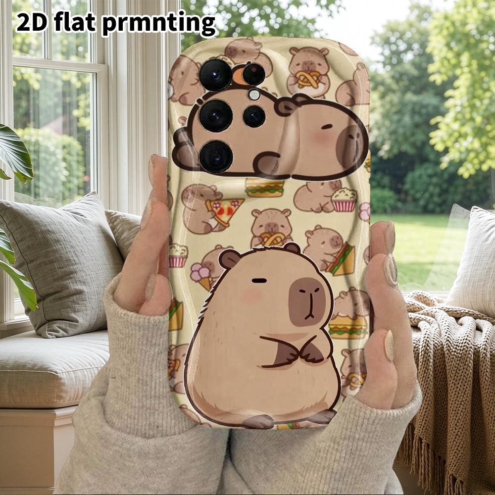 Phone Case: 2D Flat Samsung Galaxy A34 A35 M05 M06 S20 S22 S21 FE Plus 5G Protective Case, Couple Style, Lying Orange, Christmas and Halloween Gift