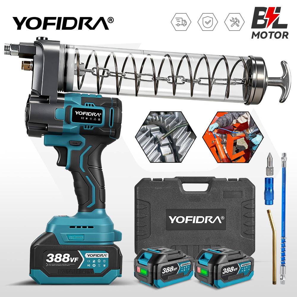 YOFIDRA 15000PSI 103Mpa Electric Grease Gun High Pressure Lubricating Oil Injector Machine Grease Gun For Makita 18V Battery Pin