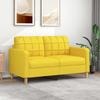 Vidaxl 2-Seater Sofa, Light Yellow, 140 Cm, Upholstered In Fabric