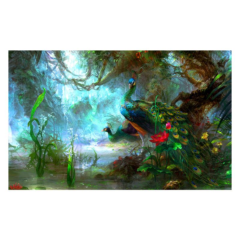 

Элегантный постер с павлином, светлый роскошный настенный художественный принт, картины на холсте, пейзажные картины с животными для гостиной, домашний декор, Cuadros 21x30cm No Framed