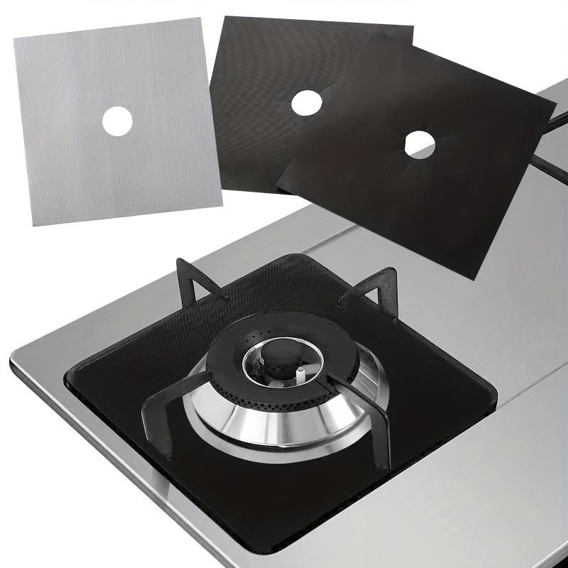 27x27cm Teflon 4-Piece Gas Stove Protective Mats - Oil & Stain-Proof Kitchen Supplies