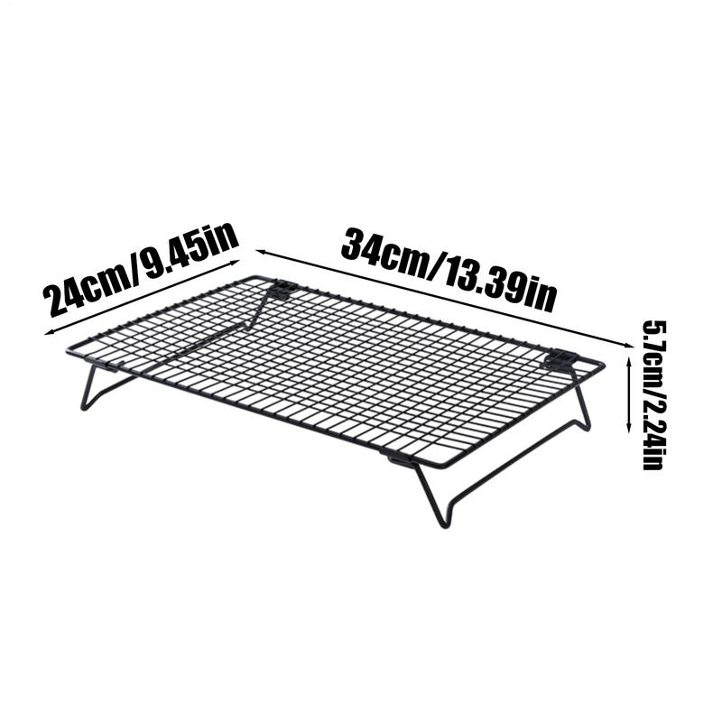 2 Pieces High Carbon Steel Cake Cooling Rack Non-stick Cooling Grid Tray Cookie Biscuits Bread Muffins Cake Cooler Rack Stand