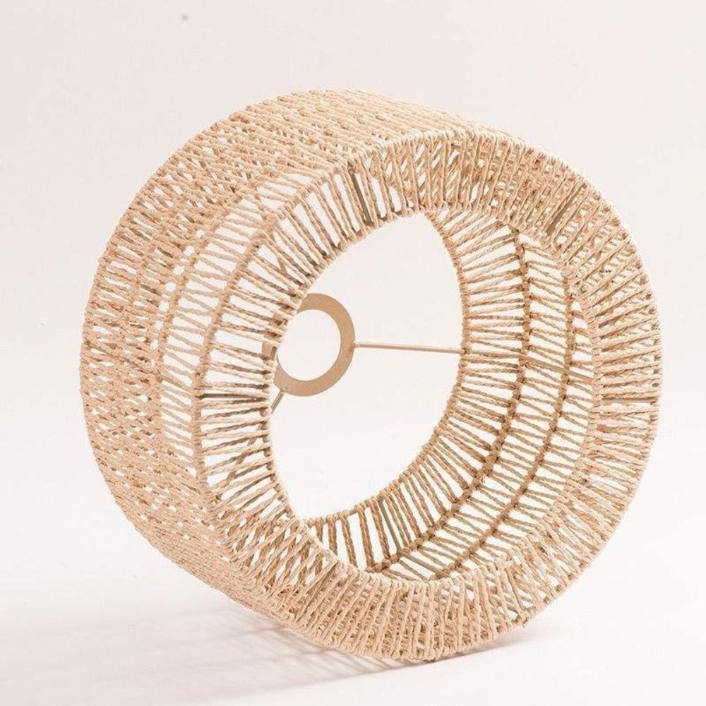 New Paper-made Weave Lampshade Vintage Bohemian Style Pendant Lamp Shade Home Decor Handwoven Hanging Lamp Shade for Living Room