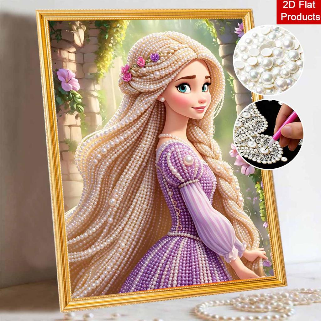 Disney Rapunzel Pearl Painting Handmade Diy Pearl Art Painting Simple Living Room Hanging Painting Decoration