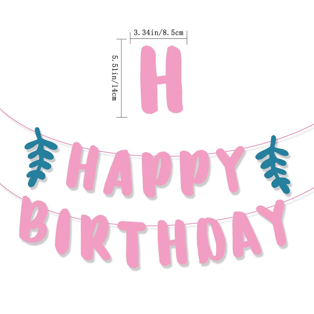 Kindergeburtstagsparty Dekoration Mori Blätter Happy Birthday Buchstaben La Flag Smiley Sonnenblume Gänseblümchen La Blume