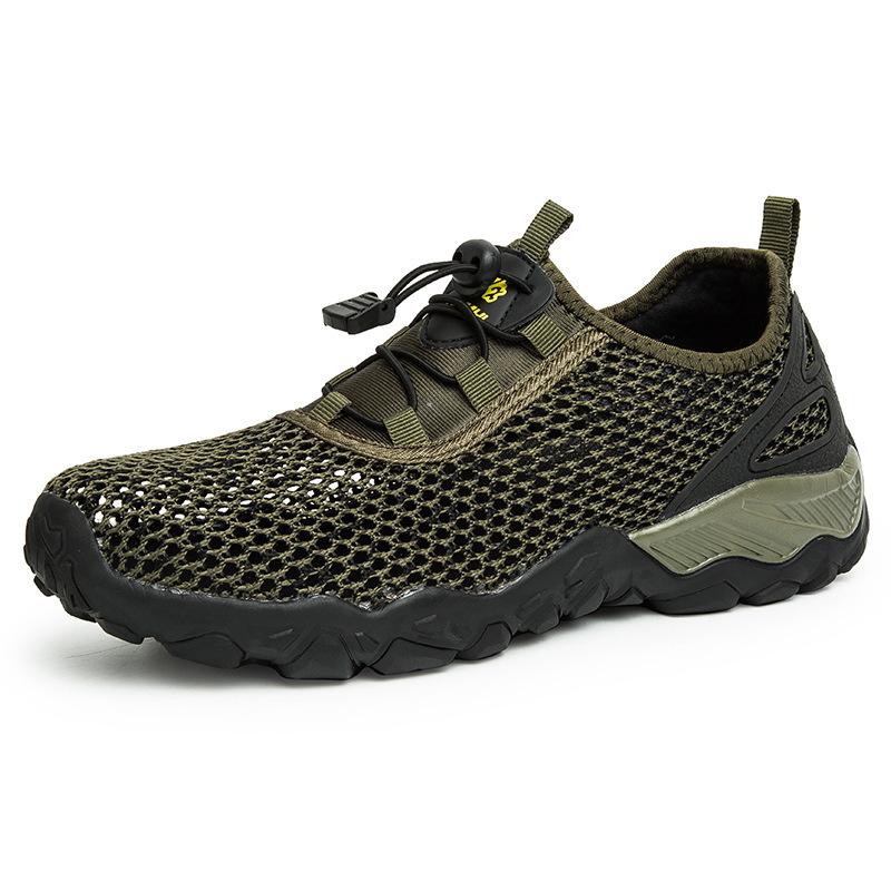 Hiking shoes one pedal outdoor sports air-conditioning shoes mesh flat bottom breathable trend men's sports and leisure shoes
