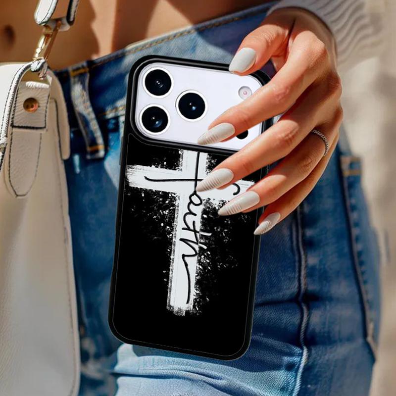 Jesus Christian Faith Cross Phone Case For iPhone 17 Air 14 15 13 12 Max Cover For Apple 14 15 16 16e 11 Pro Max Plus