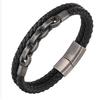 Stylish Men's Stainless Steel Leather Bracelet: Trendy Cowhide Rope Design