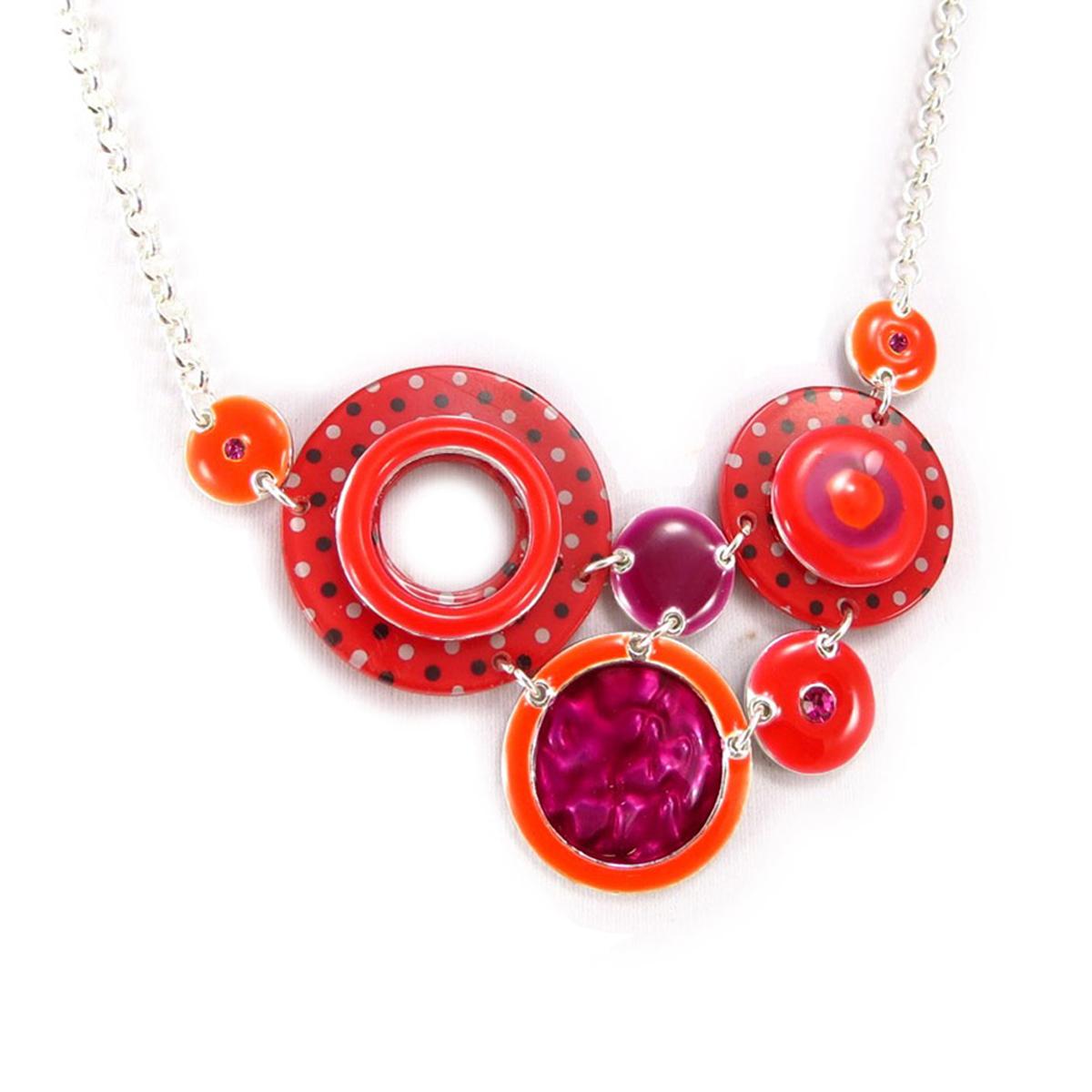 

NOA [R5238] - Колье дизайнерское Coloriage красное - 95x50 мм