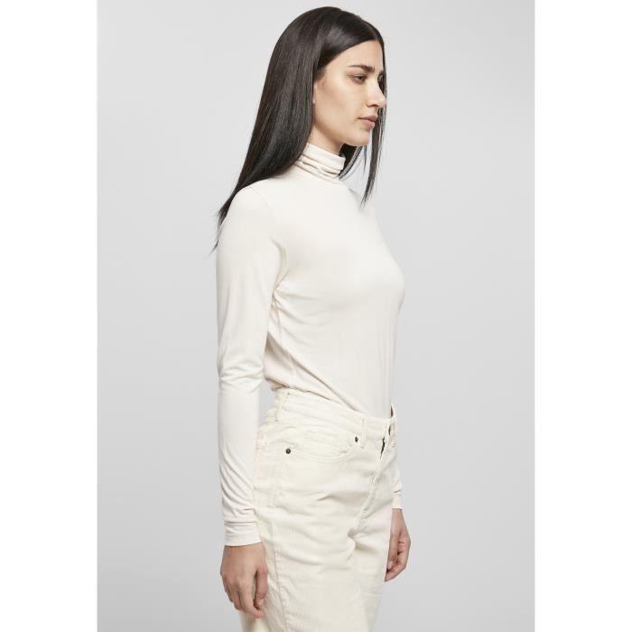 Pull Col Roulé Manches Longues Femme Urban Classics Modal - Blanc Cassé - L