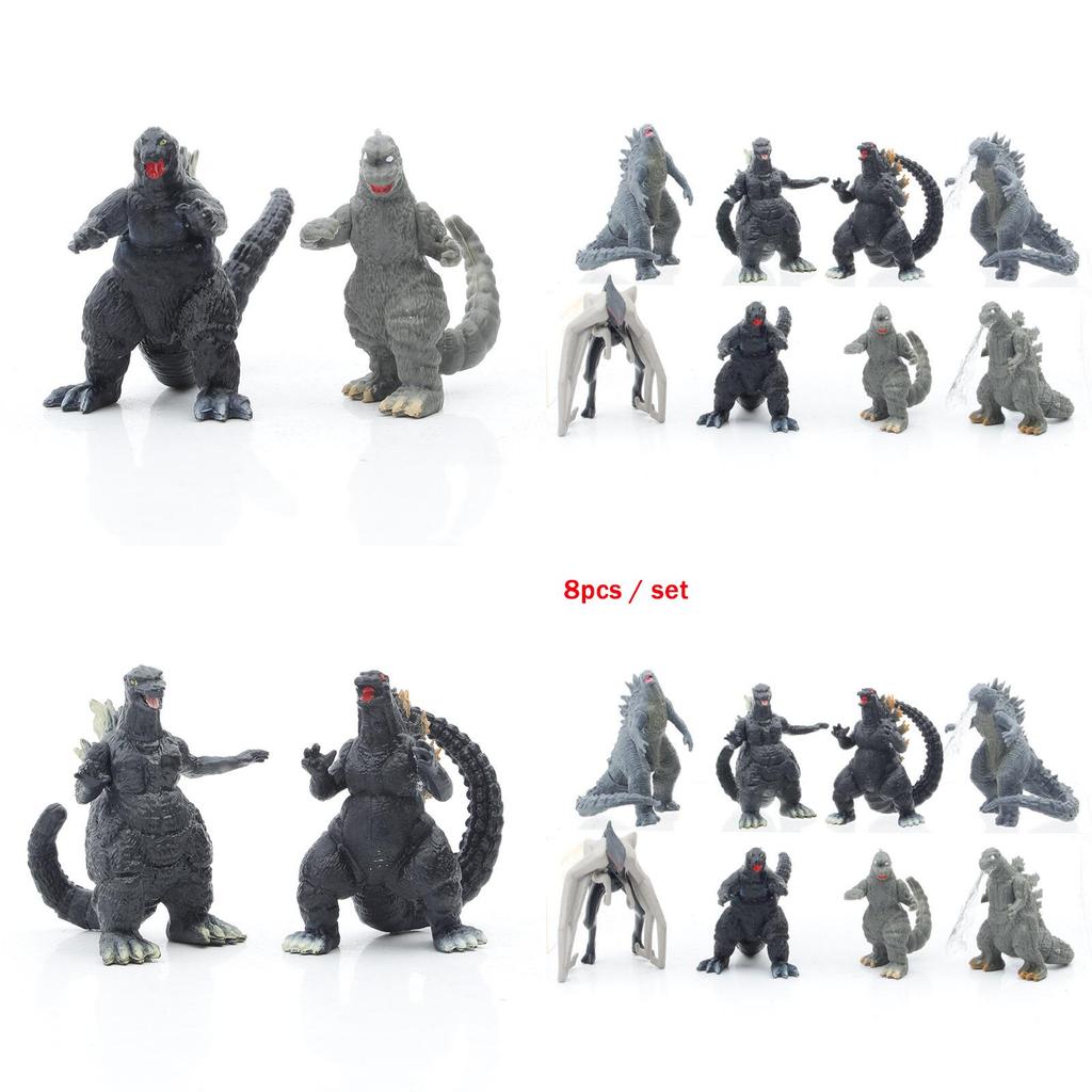 Achtteilige Godzilla Kong Kim Kampf Dinosaurier PVC Actionfigur Sammlung für Kinder und Dekoration