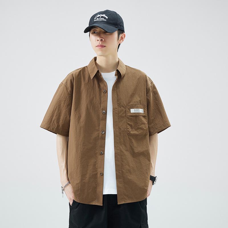 

Anyang 2024 Men s Loose Breathable Short Sleeve Casual Shirt 3XL хакі