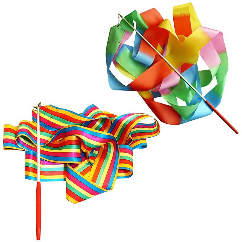 1/2PCS 4 Meter Ribbon High Quality Colorful Gymnastic Rhythmic Streamer Dance Ribbon Sport Performance Prop Party Decoration ZYF