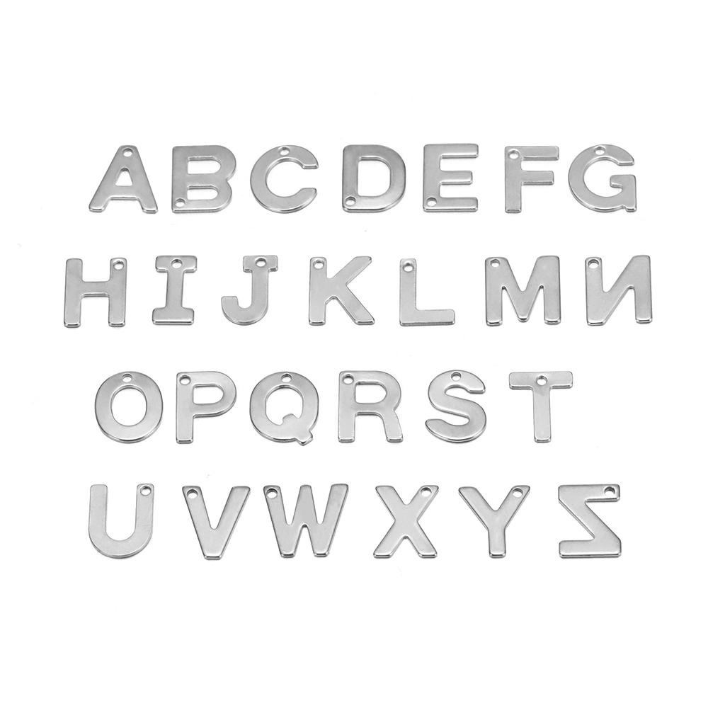 

26pcs/set Stainless Steel Gold Color Thin Letter Initial Charms Alphabet Pendants for DIY Bracelets Jewelry Necklace Making