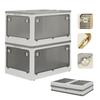 Freely Multifunctional Foldable Storage Box, Stackable, with Lid, Large Capacity, Casters, Dustproof, Moisture-Resistant, Insect-Resistant, ABS Resin,