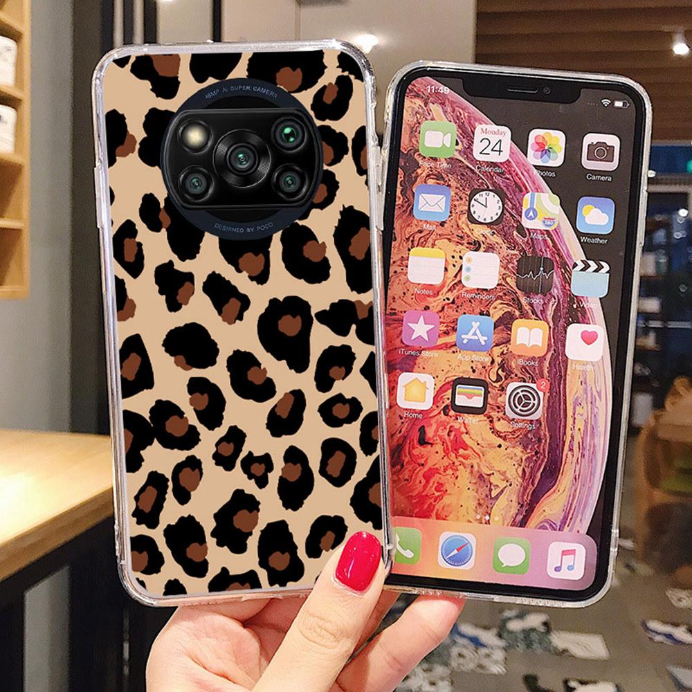Cow Black Pink Leopard Print For Xiaomi Poco X3 NFC X3Pro X 3 6.67" Phone Case Camera Protection Cover Artistic Blue Marble TPU