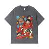 275 GSM Gewaschene T-Shirts 100% Baumwolle Einteilig V58 Egghead Chibi Print Unisex Schweres Baumwoll-T-Shirt