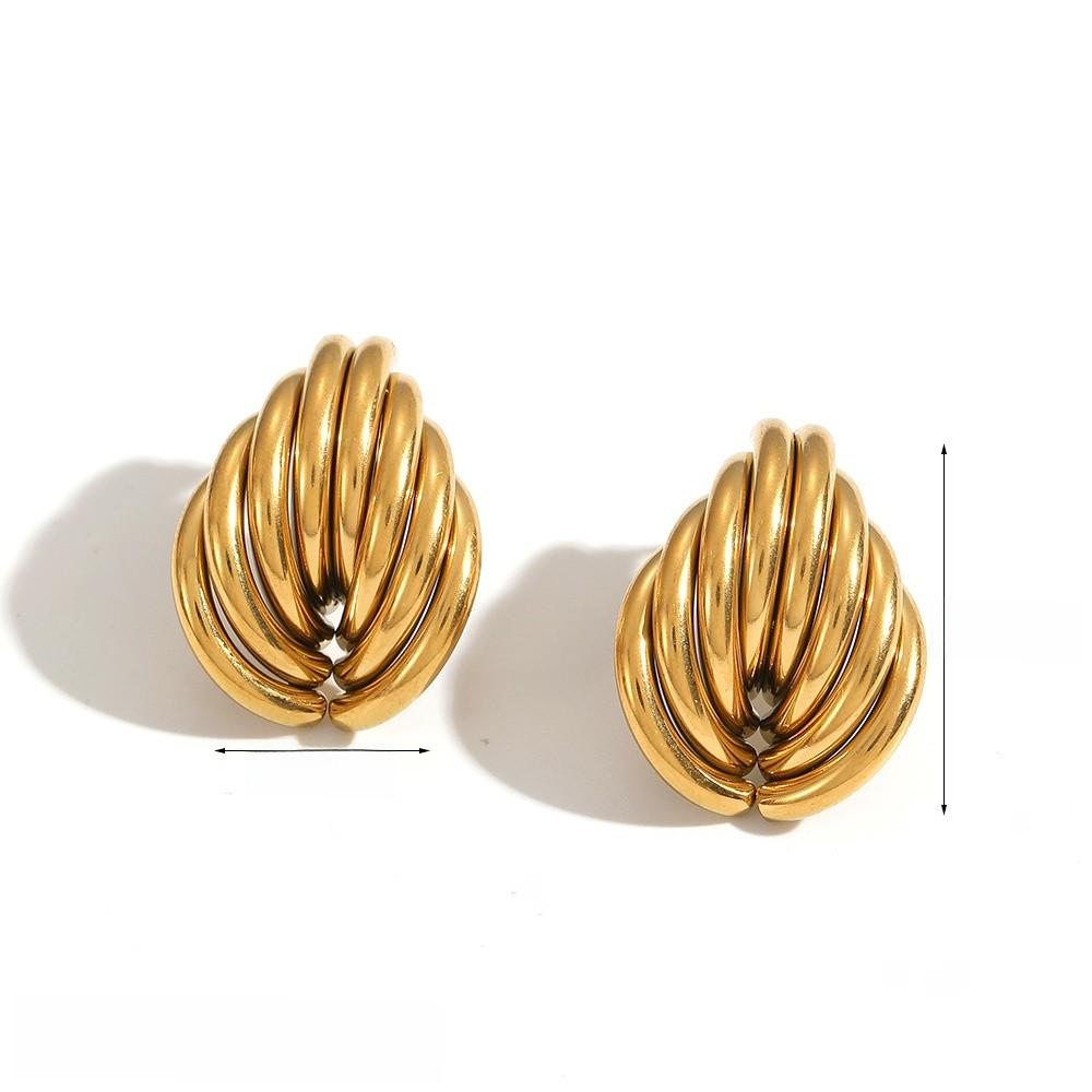 Geometric Stainless Steel Earrings For Women With Pvd Finish For Trendy Fashion