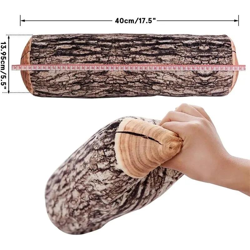 1 Stück Dekokissen, rund, 3D-Digitaldruck, bequem, für Kinder, lustiges Baumstammkissen, zylindrisches Bodinkissen für Zuhause