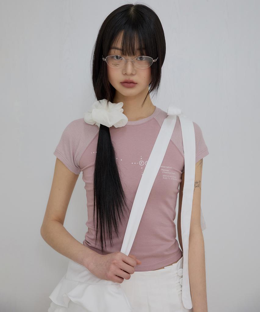 Peulleeoeob Muta Waffle Raglan T-Shirt (Fl-154_Pink)